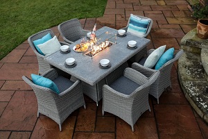 Supremo Catalan 6 Seat Dining Set with Firepit